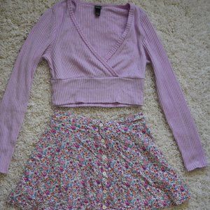 Bundle Wild Fable Crop Top And Shein Mini Skirt